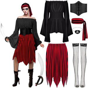 Toulite Women's Pirate Halloween Costume  Size L - No Sword